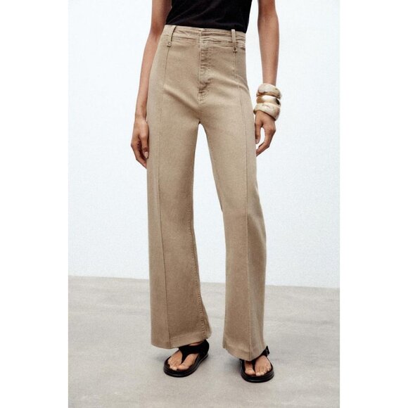 ZARA JEANS ZW COLLECTION TAILORED WIDE LEG HIGH-WAIST - Picture 3 of 9